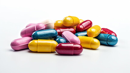 antibiotics tablets isolated on a white background.