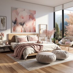 An elegant minimalist bedroom