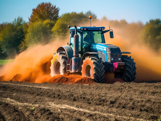 Traktor bei der Feldarbeit