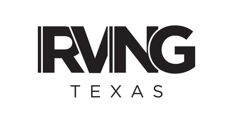 Fototapeta premium Irving, Texas, USA typography slogan design. America logo with graphic city lettering for print and web.