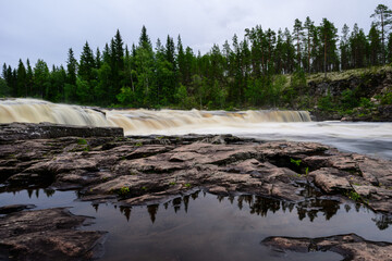fjätfallet waterfalls in northern sweden © Per