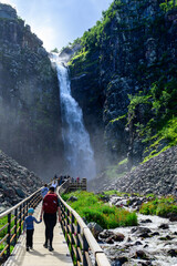the njupeskär waterfall in the Fulufjället national park