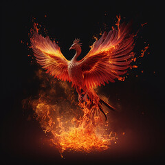 Phoenix Bursting Into Flame, Made With Generative AI