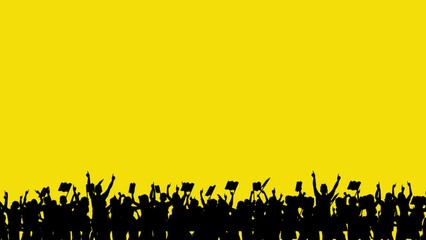 Animated video of the shadows of enthusiastic supporters cheering