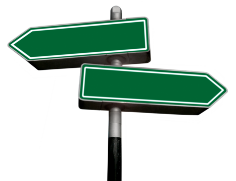 Blank direction signs