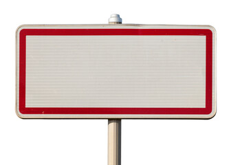 Blank French entry city sign