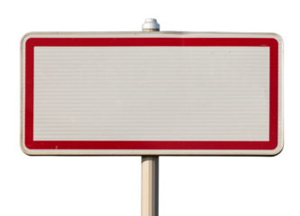 Blank French entry city sign