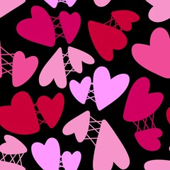 Valentines hearts seamless cartoon love pattern for wrapping paper and fabrics and kids clothes print and festive