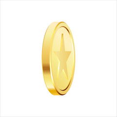 Golden money. Rotating gold coin.