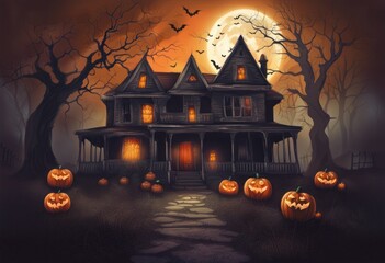 Creepy Retro Style Halloween Background