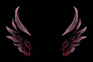 Wings. Detailed wings template. Good for your design collection.