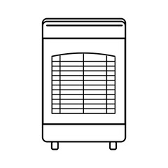 Line drawing butane gas heater isolated on white. Home heating system. 