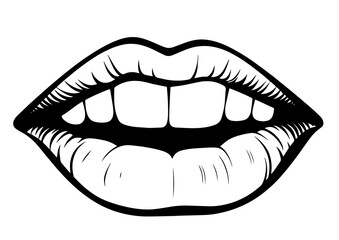 Finger lips sign silence tattoo  mouth with coffee