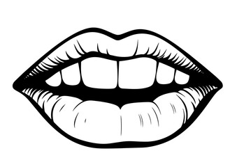 Finger lips sign silence tattoo  mouth with coffee