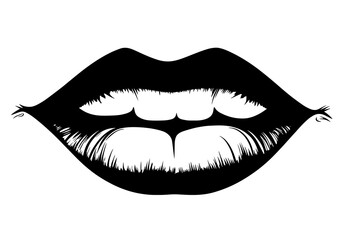 Finger lips sign silence tattoo  mouth with coffee