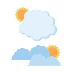 雲からのぞく太陽のカットイラスト