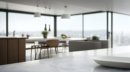 Countertop in kitchen to display items on - AI-Generated