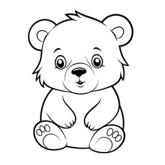 Fototapeta premium Cartoon Bear coloring pages Png