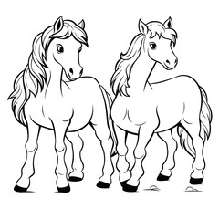 Horses coloring pages Png