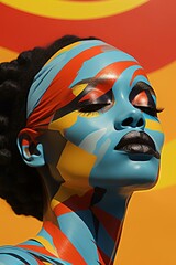 Afrofuturism Figurative Portrait, manifesting the extraordinary blend of surrealism and African cultural ethos, surreal, africa art