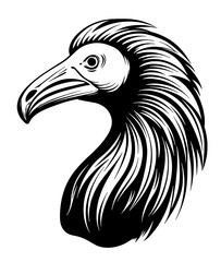 Obraz premium Bird Dodo pelican stork crane heron ostrich owl Marabou tattoo print stamp