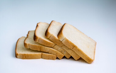 Sliced ​​bread, close-up, white background