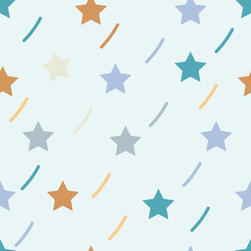 Cute stars pastel color seamless pattern