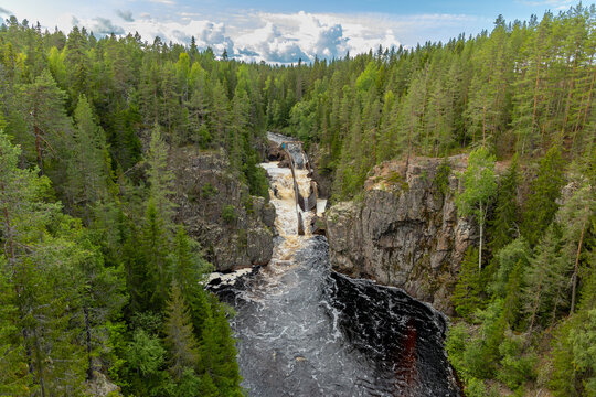 Storstupet in Orsa from the railway bridge over &Auml;m&aring;n.