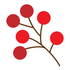 シンプルな赤い木の実のイラスト