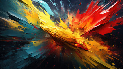 Dynamic Brushstrokes: Energetic Abstract Background with Bold Splatters