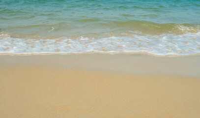 Beautiful Landscape summer panorama front viewpoint tropical sea beach white sand clean and blue sky background calm Nature ocean Beautiful  wave water travel at Sai Kaew Beach East thailand Chonburi