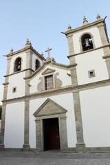 Fototapeta na wymiar Facade of the Iglesia Matriz de Esposende, in Portugal, built between the 16th and 19th centuries.