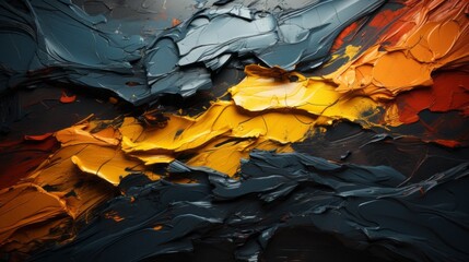 Abstract paint strokes, bold and chunky with dark colors. Generative AI. 