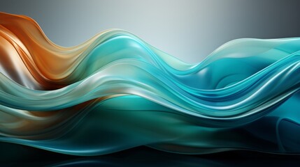 A vibrant blue and green wave. Generative AI. 