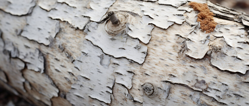 Close-up photo in detail of a birch tree trunk with pretty white bark texture mock-up