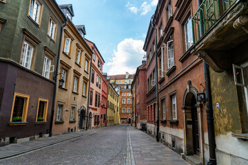 Walking around the Old Town Market Square in Warsaw, Poland