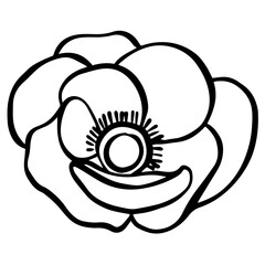 illustration of black and white flower