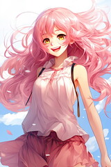 anime girl with long hair