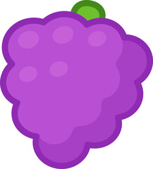Cartoon hand drawn grapes icon