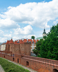 View of the Fortyfikacje staromiejskie medieval fort in Warsaw, Poland
