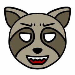 Raccoon face icon. Cute raccoon head. illustration on white background