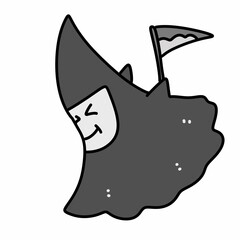 happy halloween ghost character on white background