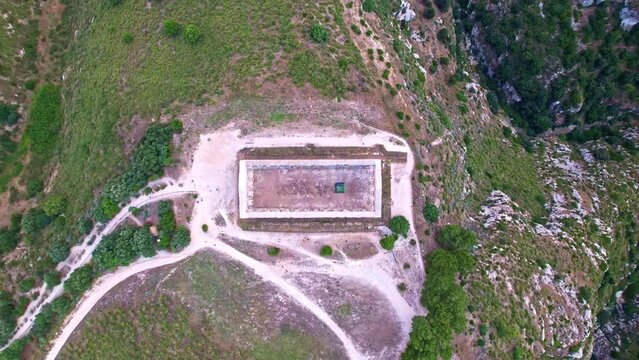 Aerial view of the Temple of Segesta. Sicily, Italy