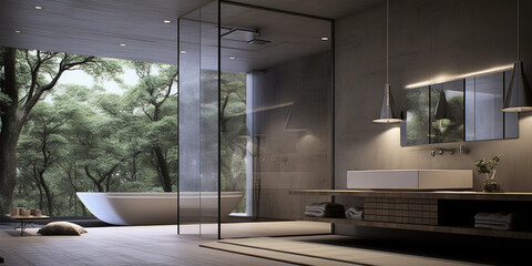 Modern bathrooms are sleek and streamlined, emphasizing strong horizontal lines. Clean, flourish-free details keep the focus on the architecture.