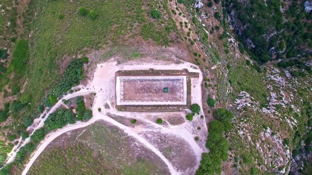 Aerial view of the Temple of Segesta. Sicily, Italy