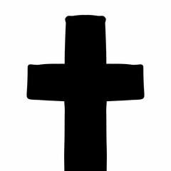 cross religion christian icon in outline style