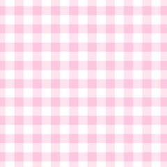 ピンクのギンガムチェック柄のパターン - かわいいパステルカラーの背景素材 -正方形
