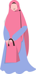 Muslim woman shopping Illustration, shopping bag, fashion, window shopping 