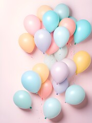 Fototapeta na wymiar pink and blue pastel color balloons