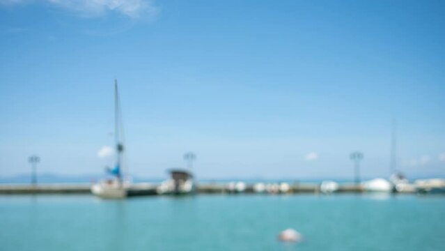 small harbour with boats in greec